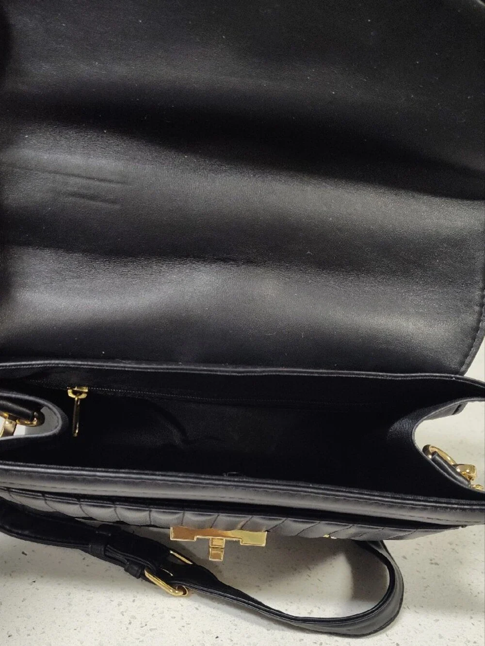 Loulu Black Quilted Top-Handle Satchel Bag